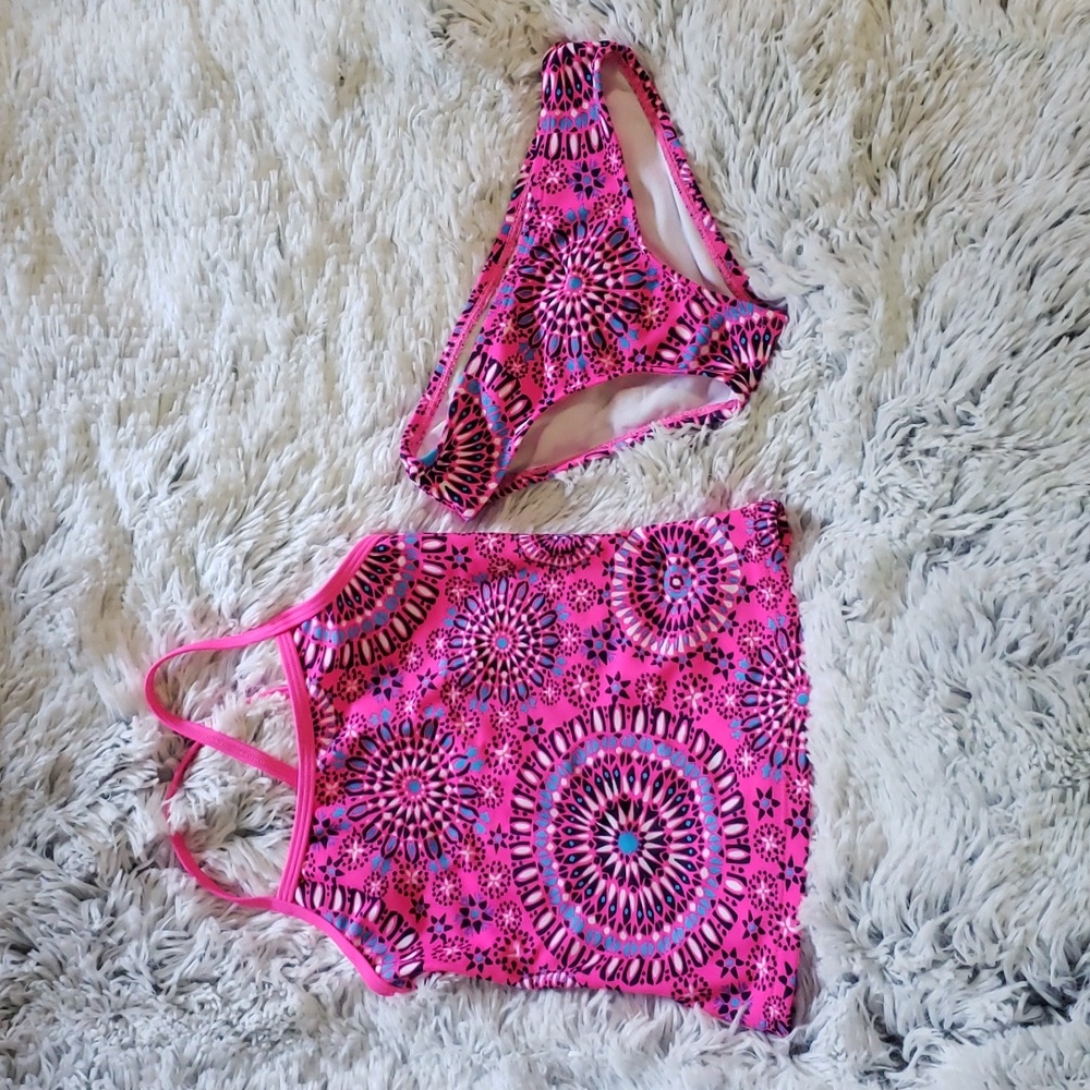 Kami Girls 2 Piece Abstract Tankini